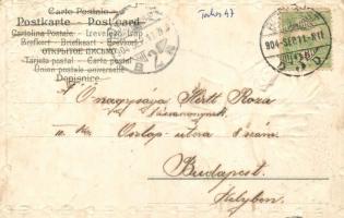 Floral Emb. litho greeting card Serie 900. No. 2457. (EK)