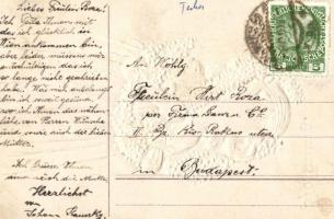 'Hoffnung' floral Emb. litho greeting card