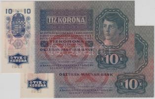 1915. 10K (2x) Deutschösterreich felülnyomással, sorszámkövető T:I