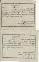 1805, 1835 Győr (Raab), 2 db német nyelvű feladóvevény