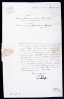 1839 Pottenstein, Német nyelvű levél Győrbe szárazpecséttel, 3 krajcáros kontrollszignettálval / German letter from Pottenstein to Raab