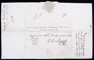 1839 Pottenstein, Német nyelvű levél Győrbe szárazpecséttel, 3 krajcáros kontrollszignettálval / Ger...