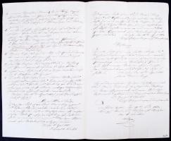 1852 Német nyelvű irat Bajorországból 15 krajcáros kontrollszignettával, oroszlános szárazpecséttel,...