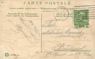 'Lieblings-Name' Emb. romantic litho postcard