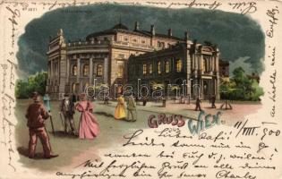 Vienna, Wien; Hofburgtheater litho