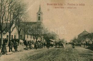 India, Ingyia; Bahnhof Gasse / railway street, market (fa)