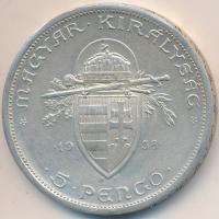 1938. 5P Ag "Szent István" T:2,2-
Adamo P8.1
