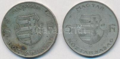 1947. 5Ft Ag "Kossuth" (2x) T:2-,3
Adamo F8.1