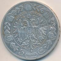 Ausztria 1900. 5K Ag T:3
Austria 1900. 5 Corona Ag C:F
Krause KM#807