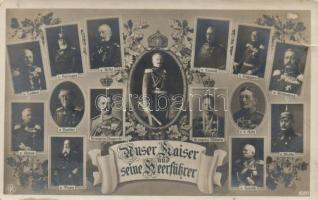 Unser Kaiser and seine Heerführer / Our imperial army and its leader WWI Wilhelm II (small tear)