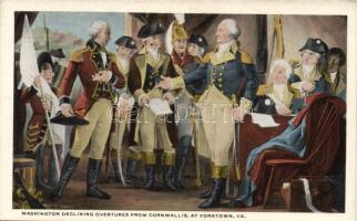 Yorktown, VA, Washington declining overtures from Cornwallis