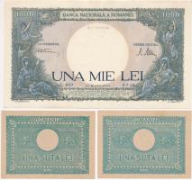 Románia 1945. 100L (2x) + 1000L T:I,I- hullámos
Romania 1945. 100 Lei (2x) + 1000 Lei C:Unc,Au wavy
...