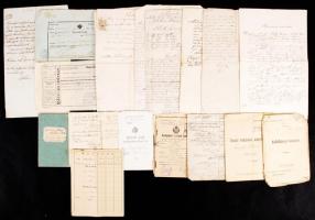 Cca 1860-1930 21 db okirat, okmánybélyegekkel