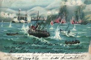 Russo-Japanese War, Port Arthur, artist signed (fa)