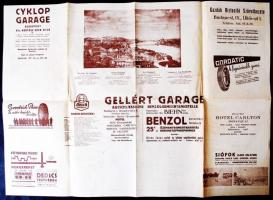 cca 1932 Mobiloil Magyarország autóstérkép a  benzinkutakkal és hátoldalt hirdetésekkel, szép állapo...