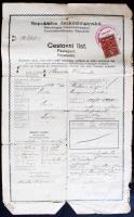 1919 Csehszlovák fényképes útlevél magyar férfi részére és élelmezésre jogosító igazolvány / Chechoslovakian picture passport