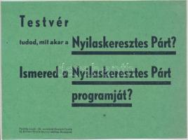 cca 1940 Nyilaskeresztes párt röplap