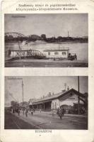 Komárom, Hajóállomás, Vasútállomás, Szathmáry kiadása / ship station, railway station (r)
