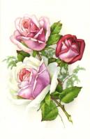 38 db MODERN, kiváló minőségű használatlan virág, rózsa motívumú képeslap, benne több azonos / 38 motive cards, flower, roses, including more same cards, excellent quality, unused