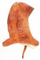 Régi repülős sapka, közepes állapotban, 36×24 cm