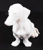 Herendi tacskó, fehér mázas, jelzett, hibátlan, 13×18 cm