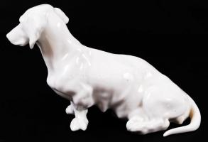 Herendi tacskó, fehér mázas, jelzett, hibátlan, 13×18 cm