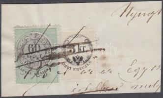 Okmánydarab 60 kr + 3 kr okmánybélyeggel