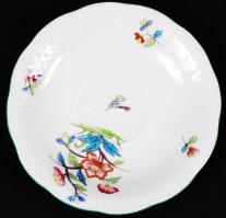 Herendi virág mintás mokkás csésze és alj, kézzel festett, jelzett, hibátlan