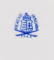 Herendi virág mintás mokkás csésze és alj, kézzel festett, jelzett, hibátlan