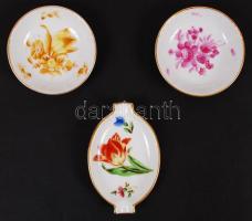 Herendi kis tálkák (3db), kézzel festett, jelzett, hibátlan, 4×5 cm