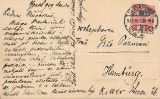 Újházi Ede (1841-1915) újságíró, konferanszié saját kézzel írt képeslapja Pázmánné Kasper Gizella színművésznek