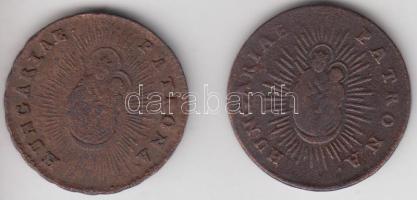 1763-176?. Rézdénár "Mária Terézia" zárt koronás (2x) T:2-/3