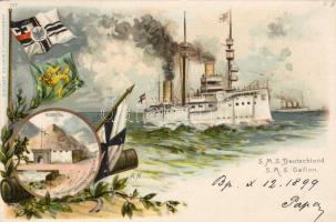 1899 S.M.S. Deutschland, Gefion Litho