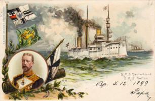 1899 S.M.S. Deutschland, Gefion Litho