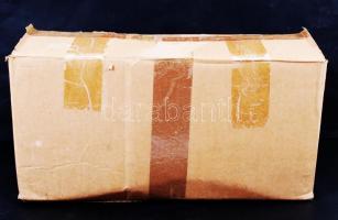 WMF kínáló, alpakka, eredeti üvegbetétekkel, egyiken apró csorba, m:16 cm, h:31 cm