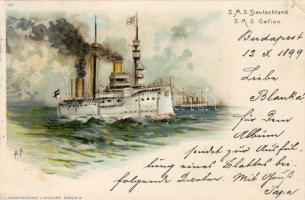 1899 S.M.S. Deutschland, Gefion Litho (EK)