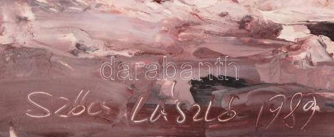 Aba Szőcs László (1944-): Tájkép. Olaj, farost, jelzett, üvegezett keretben, 40×50 cm