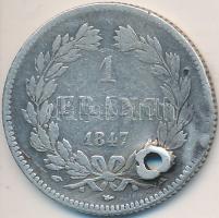 Franciaország 1847A 1Fr Ag "I. Lajos Fülöp" Párizs T:3 ly.
France 1847A 1 Franc Ag "L...