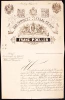 1882 Franz Poeller által kiadott német nyelvű levél az új színházi távcsőről
