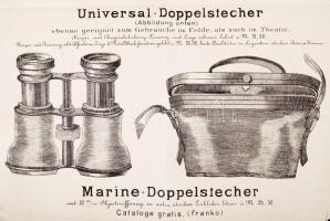 1882 Franz Poeller által kiadott német nyelvű levél az új színházi távcsőről