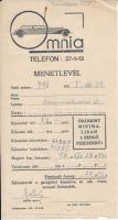 1928 Omnia autómenetlevél, 1935 Andrea Cementárugyár fizetési igazolás