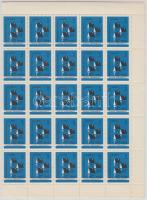 1965 Árvíz 5Ft segélybélyeg 50-es teljes ív, hajtott