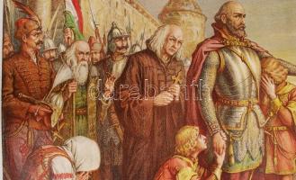 Helbing Ferenc (1870-1958): Szondi két apródja. Színezett kőnyomat, papír, jelzett a nyomaton, resta...