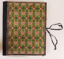 Nemzeti dicsőségünk, 40 db heliogravür, restaurált, 20×30 cm (40×), házi készítésű félbőr mappában, Munkácsy, Than, Benczúr, Székely, Lotz, Madarász képeiről