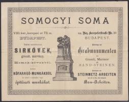 1889 Bp. VIII., Somogyi Soma sírköves által kiállított számla