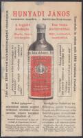 1910 Hunyadi János természetes keserűvíz szórólap, hátoldalán bolti megrendeléssel