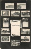 Nagykanizsa, Sörgyár, Takarékpénztári palota, Csengery utca, kórház, hetivásári jelenet, Városház utca, Városház, Magyar Királyi Honvédlaktanya, Fő út, Altes Böhm boltja, potily-malom, pályaudvar (small tear)