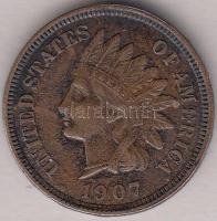 Amerikai Egyesült Államok 1907. 1c Br "Indián" T:2 USA 1907. 1 Cent Br "Indian" C:XF