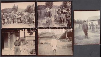 cca 1900-1910 Századfordulós szociofotók egy majorságban élőkről; 5 db fotó,  8x10 cm