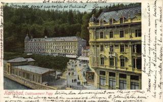 Karlovy Vary, Karlsbad; - 3 old postcards, undivided backside